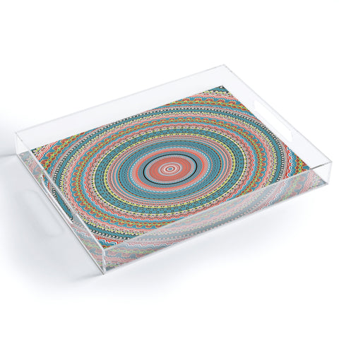 Sheila Wenzel-Ganny Colorful Pastel Mandala Acrylic Tray