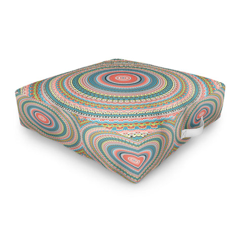 Sheila Wenzel-Ganny Colorful Pastel Mandala Outdoor Floor Cushion
