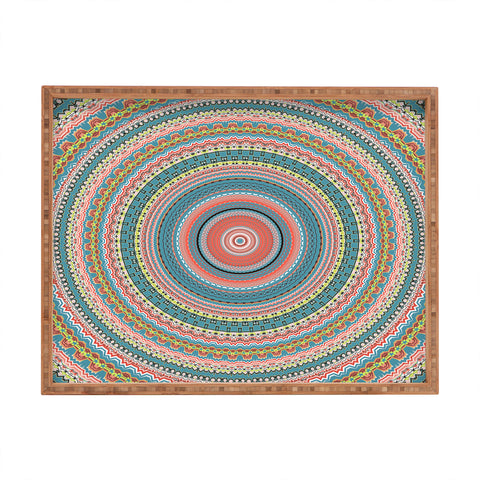 Sheila Wenzel-Ganny Colorful Pastel Mandala Rectangular Tray