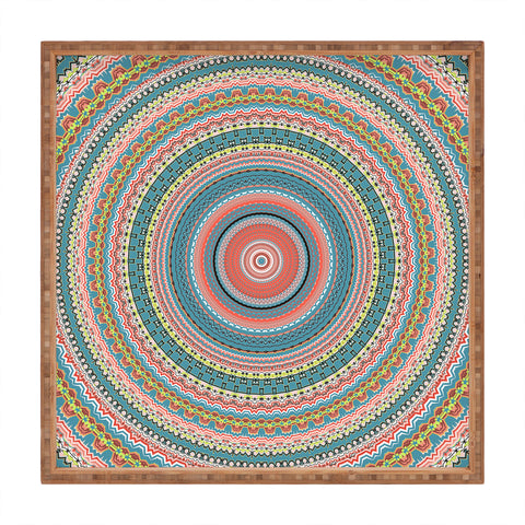 Sheila Wenzel-Ganny Colorful Pastel Mandala Square Tray