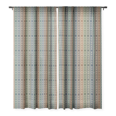Sheila Wenzel-Ganny Colorful Tribal Mudcloth Sheer Window Curtain