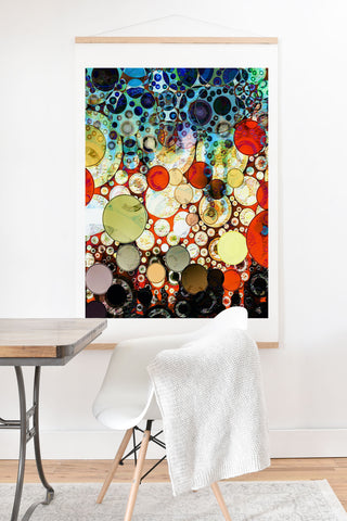 Sheila Wenzel-Ganny Contemporary Blue Bubble Art Print And Hanger