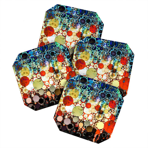 Sheila Wenzel-Ganny Contemporary Blue Bubble Coaster Set