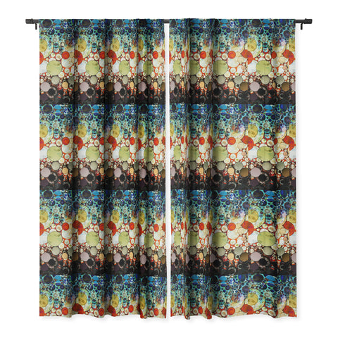 Sheila Wenzel-Ganny Contemporary Blue Bubble Blackout Window Curtain