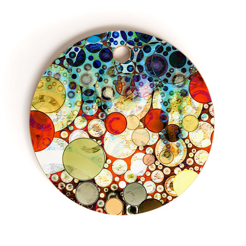 Sheila Wenzel-Ganny Contemporary Blue Bubble Cutting Board Round