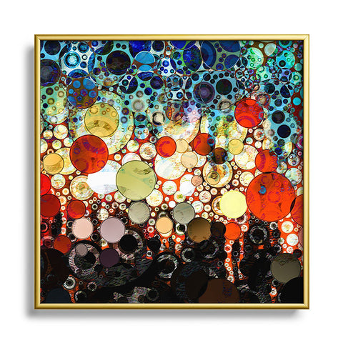 Sheila Wenzel-Ganny Contemporary Blue Bubble Metal Square Framed Art Print