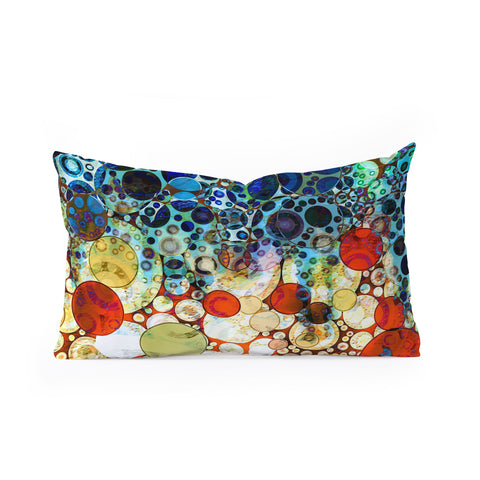 Sheila Wenzel-Ganny Contemporary Blue Bubble Oblong Throw Pillow