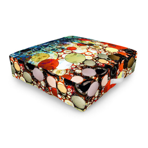 Sheila Wenzel-Ganny Contemporary Blue Bubble Outdoor Floor Cushion