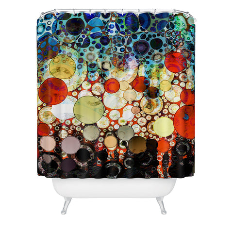 Sheila Wenzel-Ganny Contemporary Blue Bubble Shower Curtain