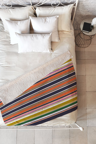 Sheila Wenzel-Ganny Contemporary Bold Stripes Fleece Throw Blanket