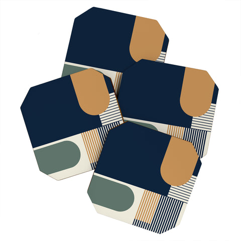 Sheila Wenzel-Ganny Cool Color Palette Pattern Coaster Set