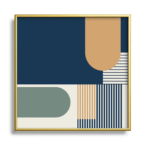 Sheila Wenzel-Ganny Cool Color Palette Pattern Square Metal Framed Art Print