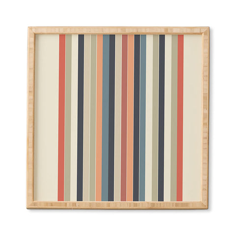 Sheila Wenzel-Ganny Cool Color Palette Stripes Framed Wall Art