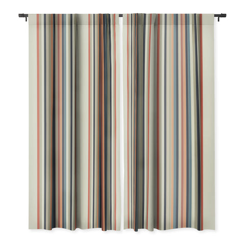 Sheila Wenzel-Ganny Cool Color Palette Stripes Blackout Window Curtain
