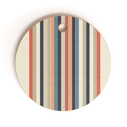 Sheila Wenzel-Ganny Cool Color Palette Stripes Cutting Board Round