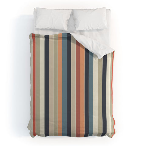 Sheila Wenzel-Ganny Cool Color Palette Stripes Duvet Cover