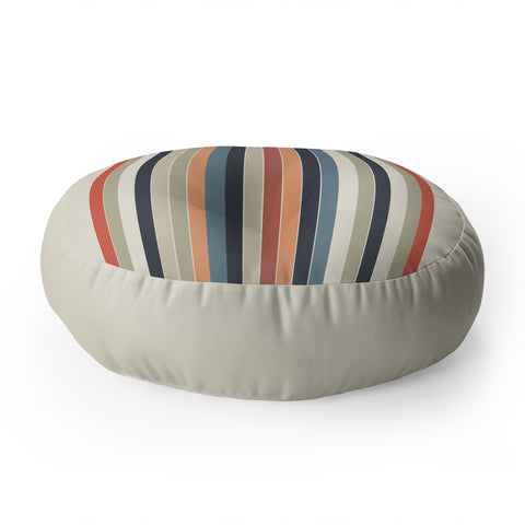 Sheila Wenzel-Ganny Cool Color Palette Stripes Floor Pillow Round