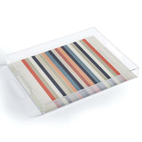 Sheila Wenzel-Ganny Cool Color Palette Stripes Acrylic Tray