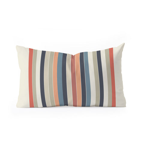 Sheila Wenzel-Ganny Cool Color Palette Stripes Oblong Throw Pillow