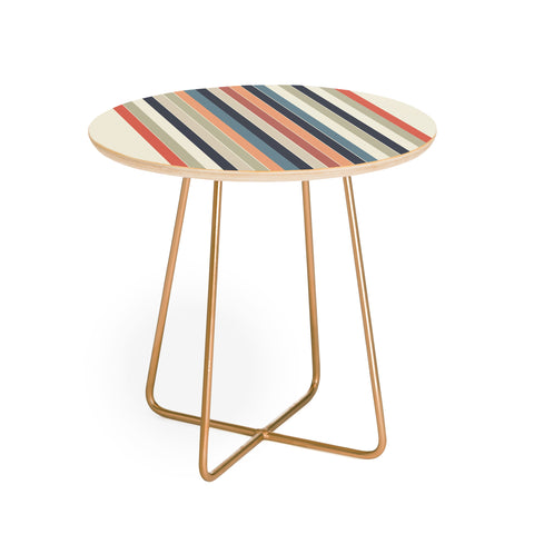 Sheila Wenzel-Ganny Cool Color Palette Stripes Round Side Table