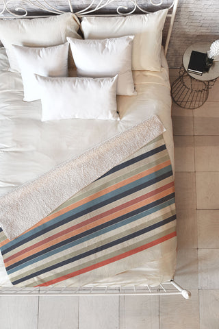 Sheila Wenzel-Ganny Cool Color Palette Stripes Fleece Throw Blanket