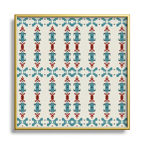 Sheila Wenzel-Ganny Cross Stitch Tribal Metal Square Framed Art Print