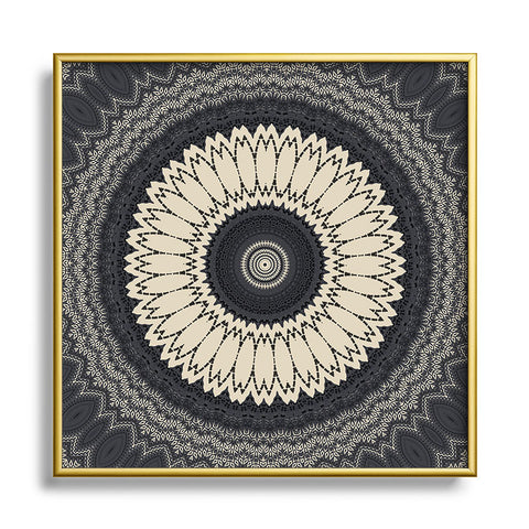 Sheila Wenzel-Ganny Daisy Grey Mandala Metal Square Framed Art Print