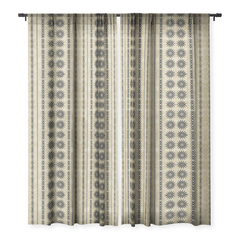 Sheila Wenzel-Ganny Daisy Western Mud Cloth Sheer Window Curtain