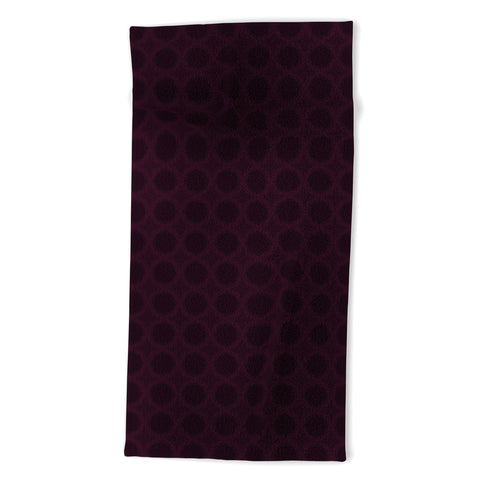 Sheila Wenzel-Ganny Dark Merlot Circle Design Beach Towel