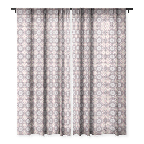 Sheila Wenzel-Ganny Delicate Pink Lavender Mandala Sheer Window Curtain