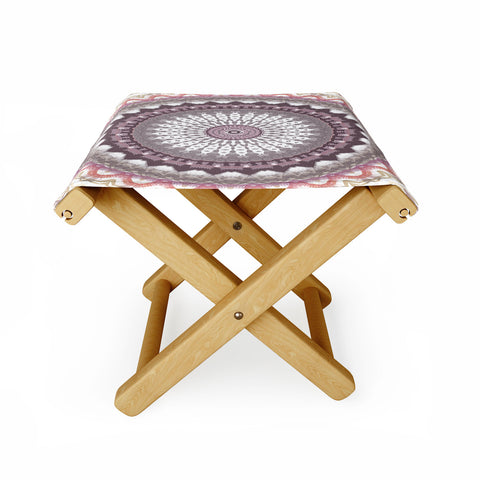 Sheila Wenzel-Ganny Delicate Pink Lavender Mandala Folding Stool