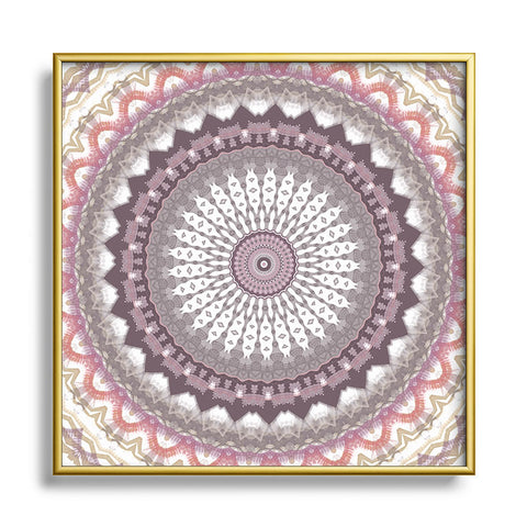 Sheila Wenzel-Ganny Delicate Pink Lavender Mandala Metal Square Framed Art Print