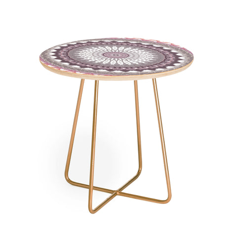 Sheila Wenzel-Ganny Delicate Pink Lavender Mandala Round Side Table