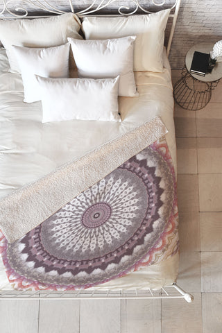 Sheila Wenzel-Ganny Delicate Pink Lavender Mandala Fleece Throw Blanket