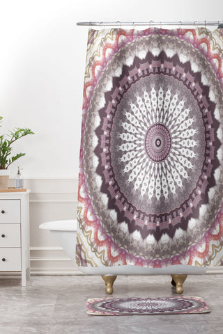Sheila Wenzel-Ganny Delicate Pink Lavender Mandala Shower Curtain And Mat