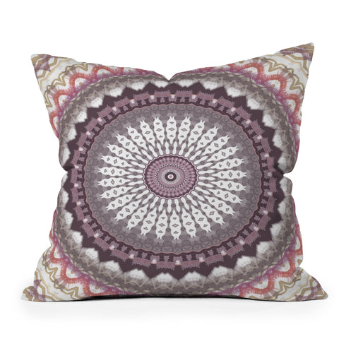 Sheila Wenzel-Ganny Delicate Pink Lavender Mandala Throw Pillow