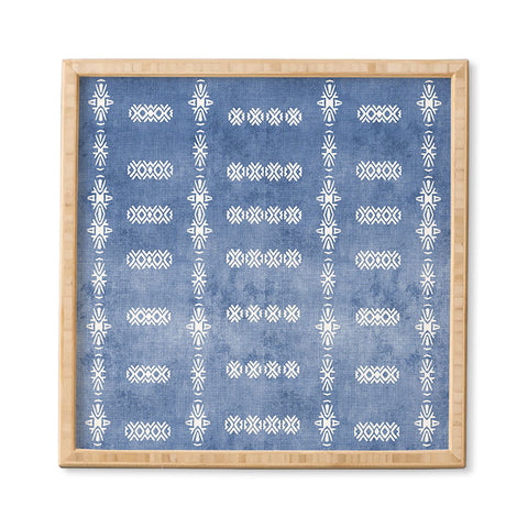 Sheila Wenzel-Ganny Denim Blue Mud Cloth Framed Wall Art