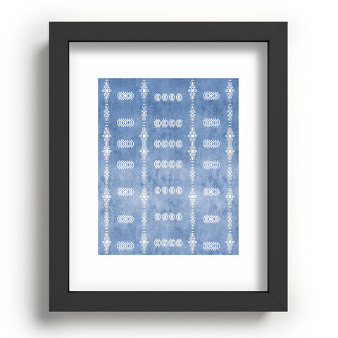 Sheila Wenzel-Ganny Denim Blue Mud Cloth Recessed Framing Rectangle