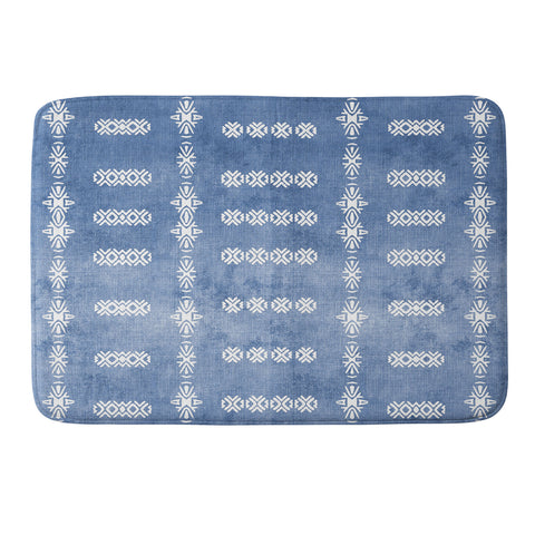 Sheila Wenzel-Ganny Denim Blue Mud Cloth Memory Foam Bath Mat