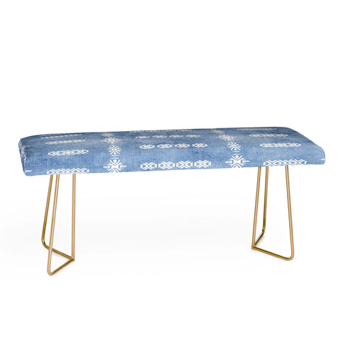 Sheila Wenzel-Ganny Denim Blue Mud Cloth Bench