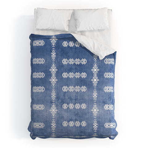 Sheila Wenzel-Ganny Denim Blue Mud Cloth Comforter