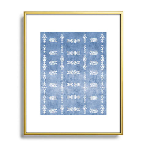 Sheila Wenzel-Ganny Denim Blue Mud Cloth Metal Framed Art Print