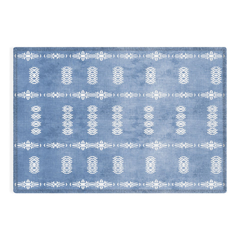Sheila Wenzel-Ganny Denim Blue Mud Cloth Outdoor Rug