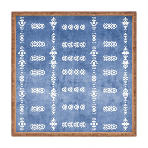 Sheila Wenzel-Ganny Denim Blue Mud Cloth Square Tray