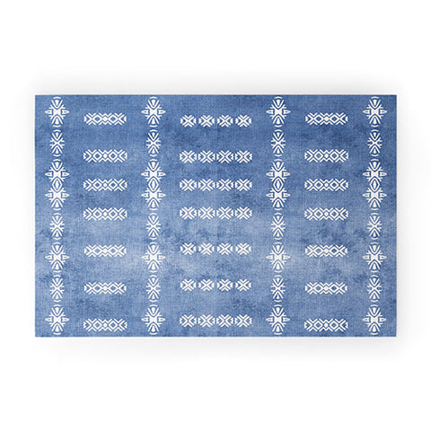 Sheila Wenzel-Ganny Denim Blue Mud Cloth Welcome Mat