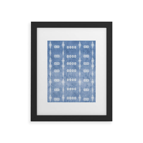 Sheila Wenzel-Ganny Denim Blue Mud Cloth Framed Art Print