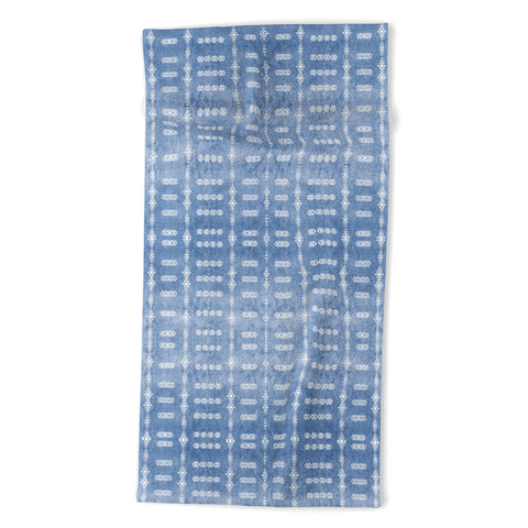 Sheila Wenzel-Ganny Denim Blue Mud Cloth Beach Towel