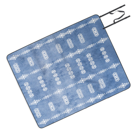 Sheila Wenzel-Ganny Denim Blue Mud Cloth Picnic Blanket