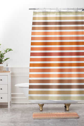 Sheila Wenzel-Ganny Desert Boho Stripes Shower Curtain And Mat