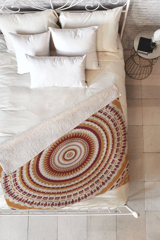 Sheila Wenzel-Ganny Desert Sun Mandala Fleece Throw Blanket